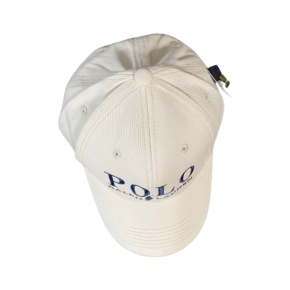 NWT Polo Ralph Lauren Off White Classic Cotton Baseball Cap Logo Embroidered - Picture 2 of 5